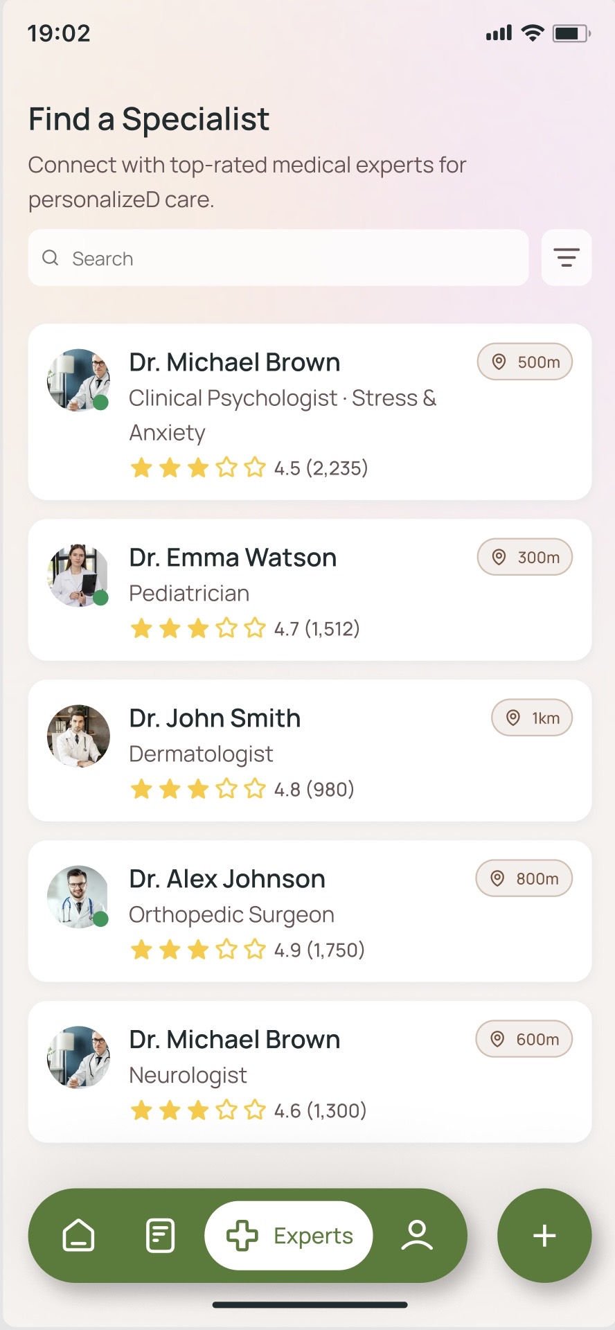 BetterYou App specialist discovery screen